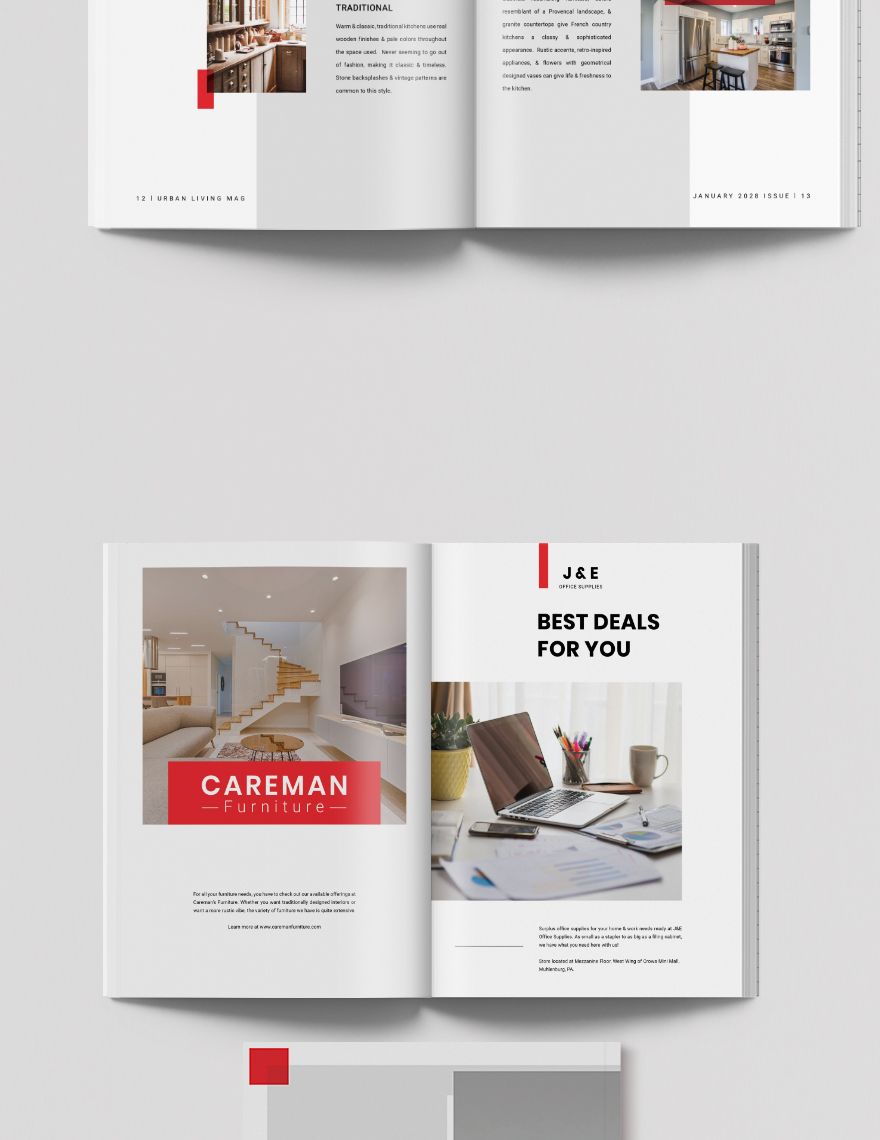 Layout Real Estate Magazine Template in InDesign, Word, Publisher