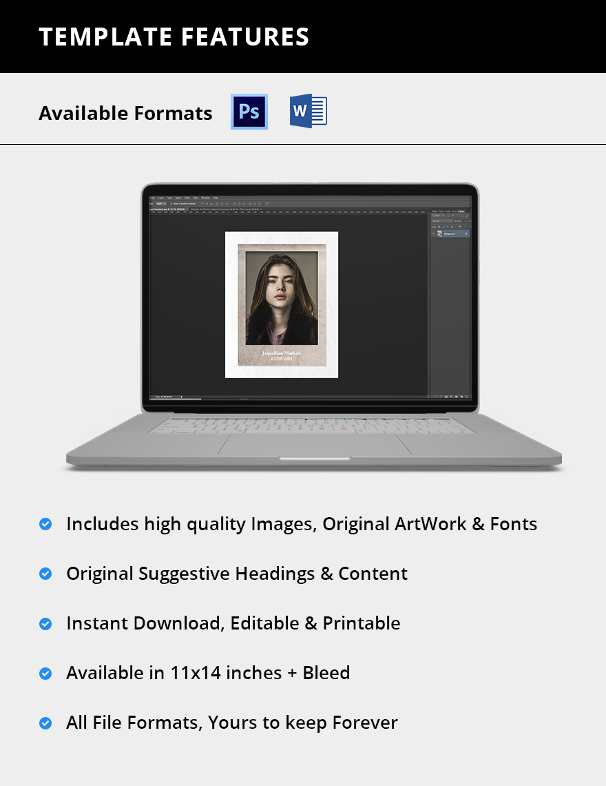 Photo Prop Frame Template in Word, PSD Download