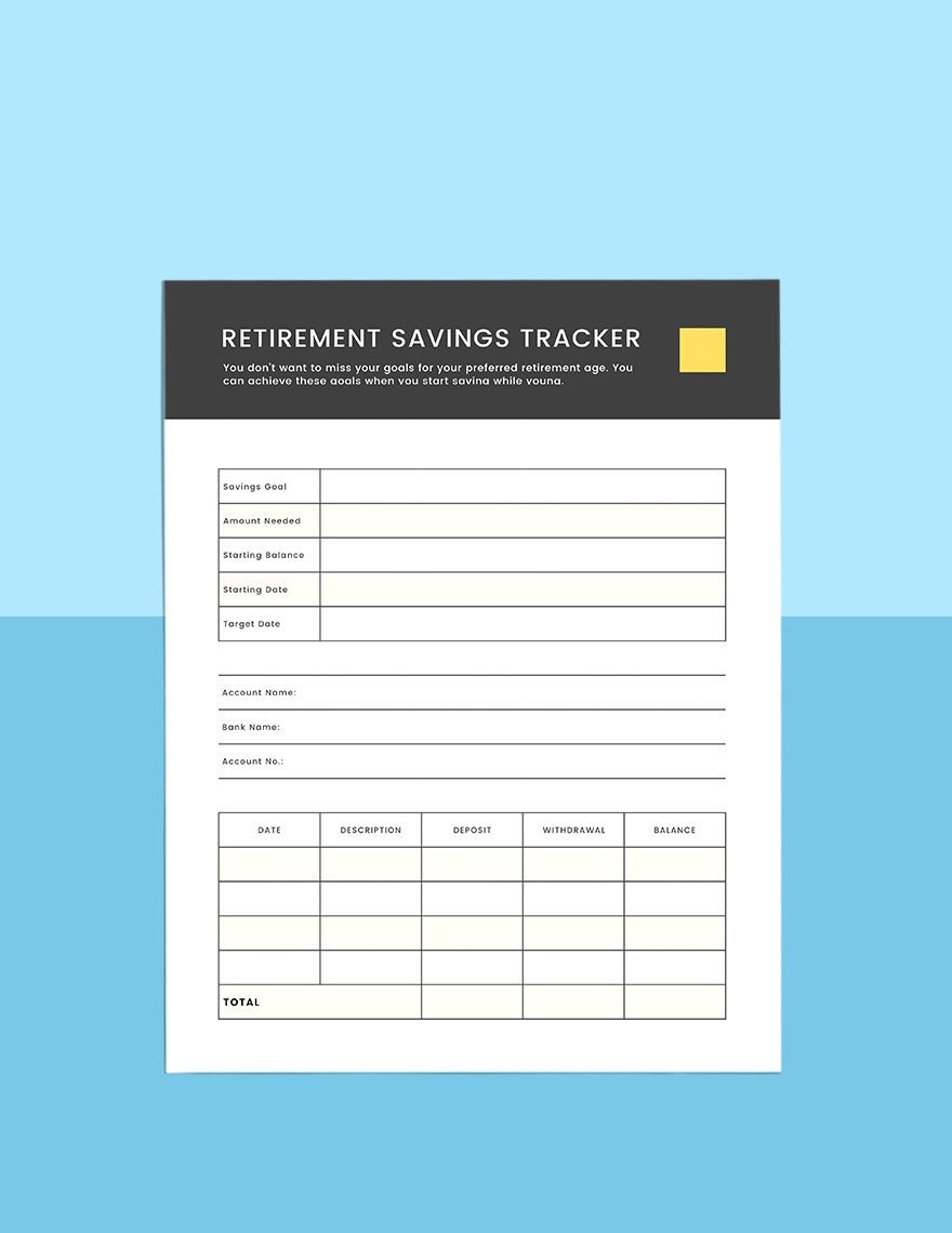 Retirement Financial Planner Template in Word, Pages, Google Docs, PDF