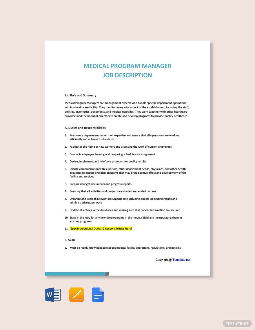 Medical Manager Template in PDF FREE Download