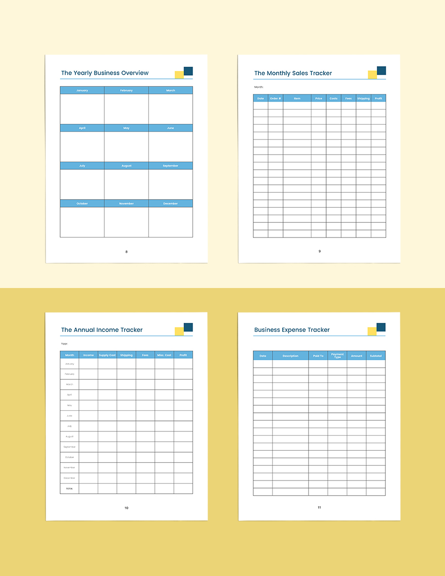 Printable Business Planner Template in Pages, Word, PDF - Download