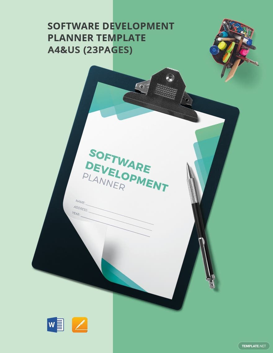 Software Development Planner Template in Pages, Word, Google Docs, PDF