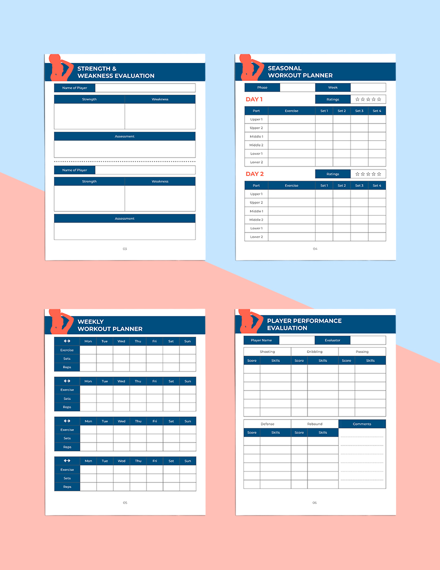 Basketball Training Planner Template in MS Word, Pages, GDocsLink