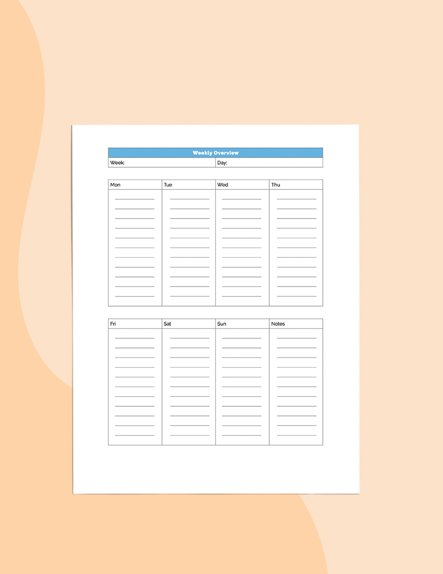 Basic Schedule Planner Template in Word, Pages, PDF - Download