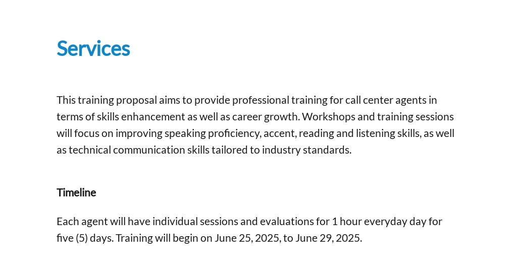 Call Center Training Proposal Template [Free PDF] Google Docs, Word