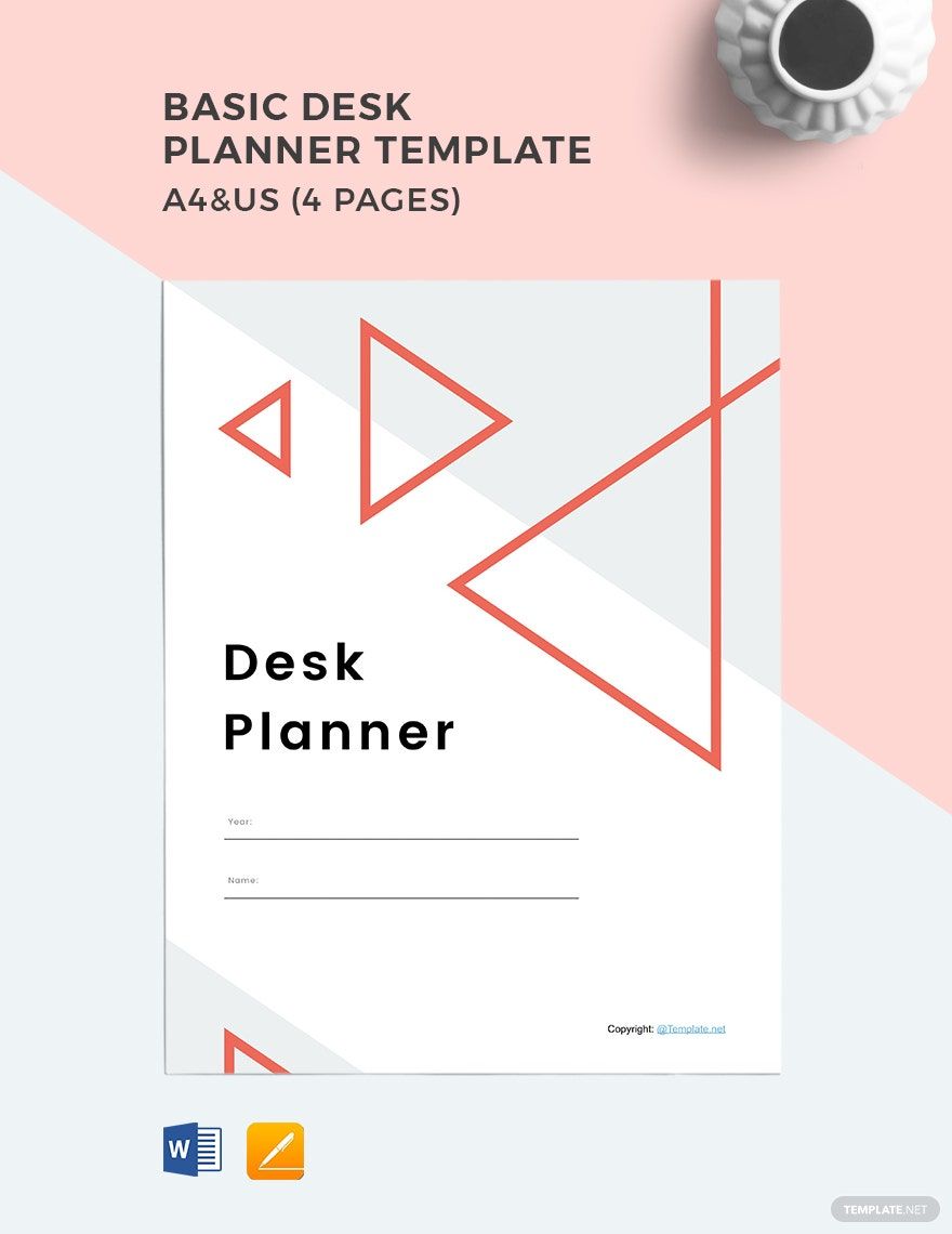 Basic Desk Planner Template in Word, Pages, PDF, Google Docs Download