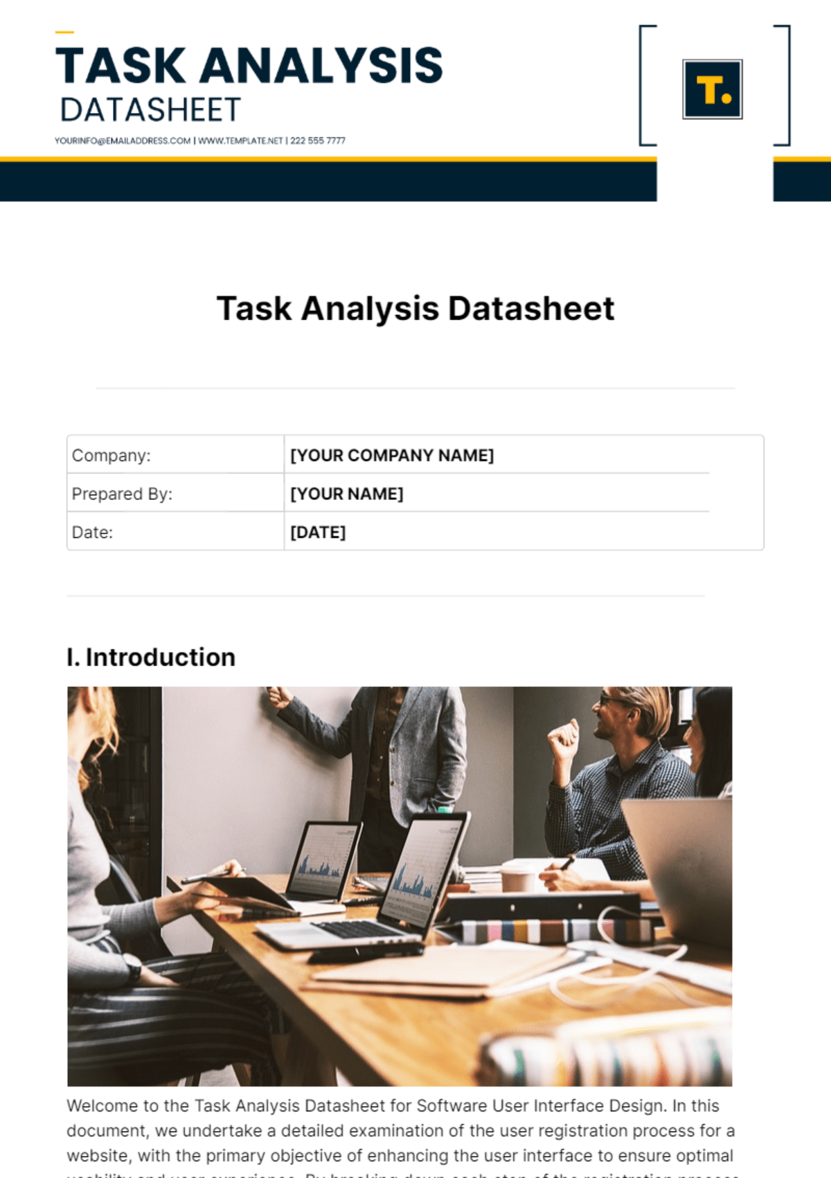 Free Task Analysis Datasheet Template to Edit Online