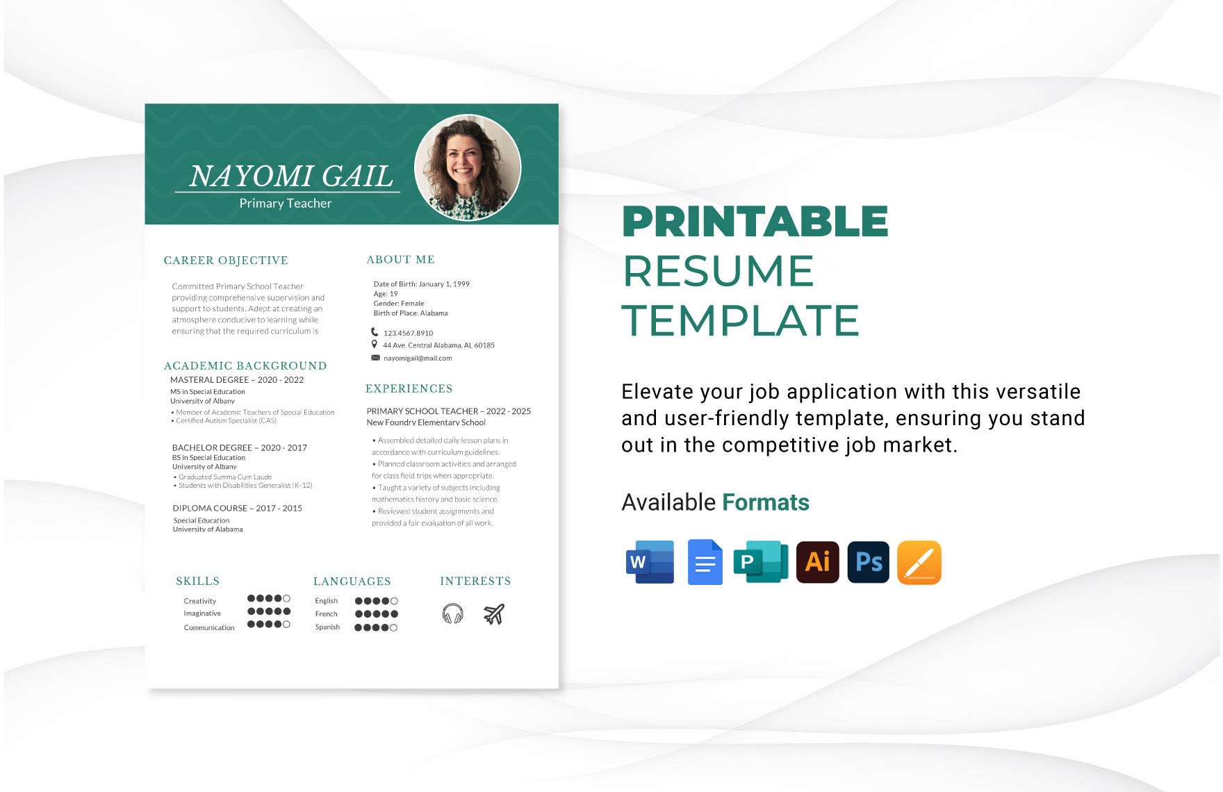 Free Editable Resume Templates in PDF to Download