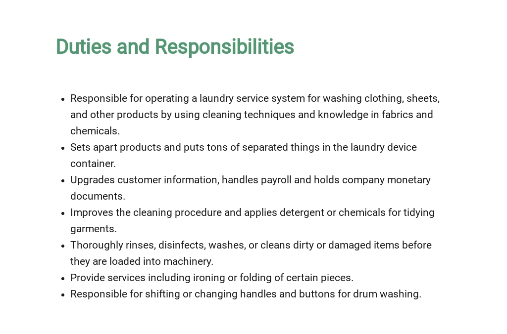 Cleaner Job Description Template