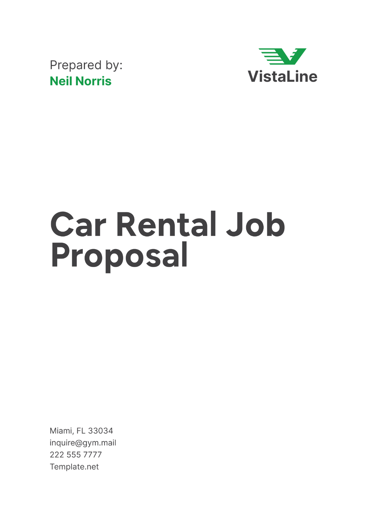 Car Rental Job Proposal Template Edit Online & Download Example