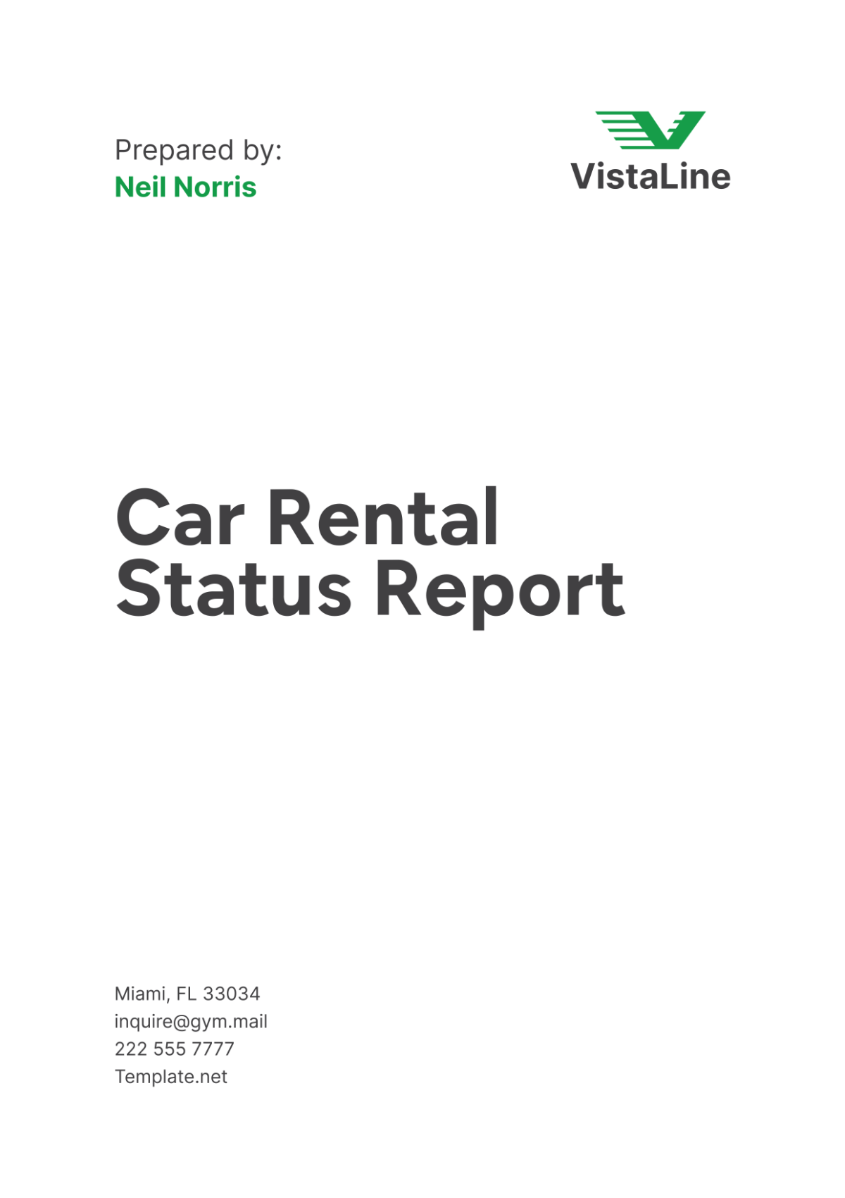 Car Rental Status Report Template Edit Online & Download Example