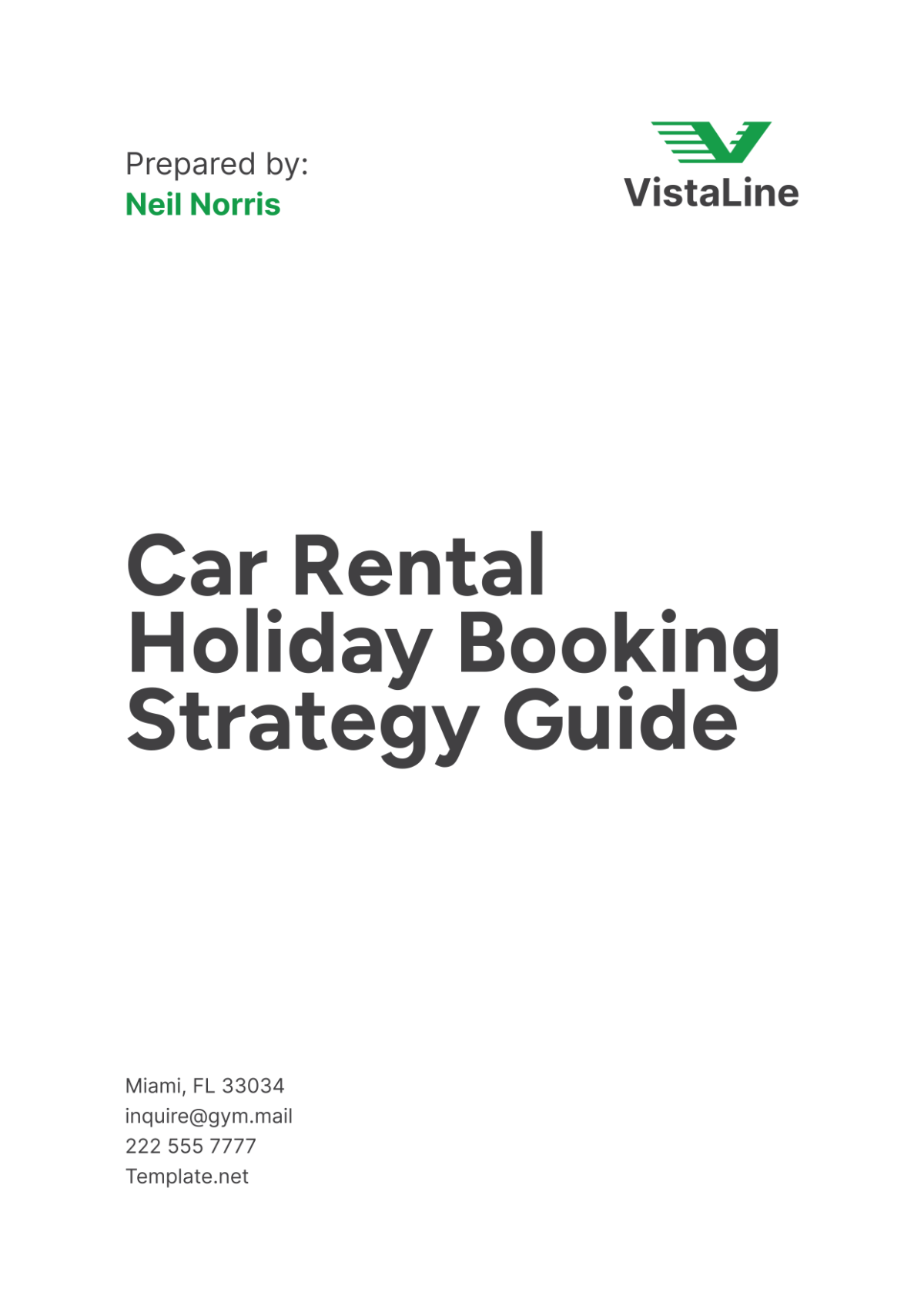 Car Rental Holiday Booking Strategy Guide Template Edit Online