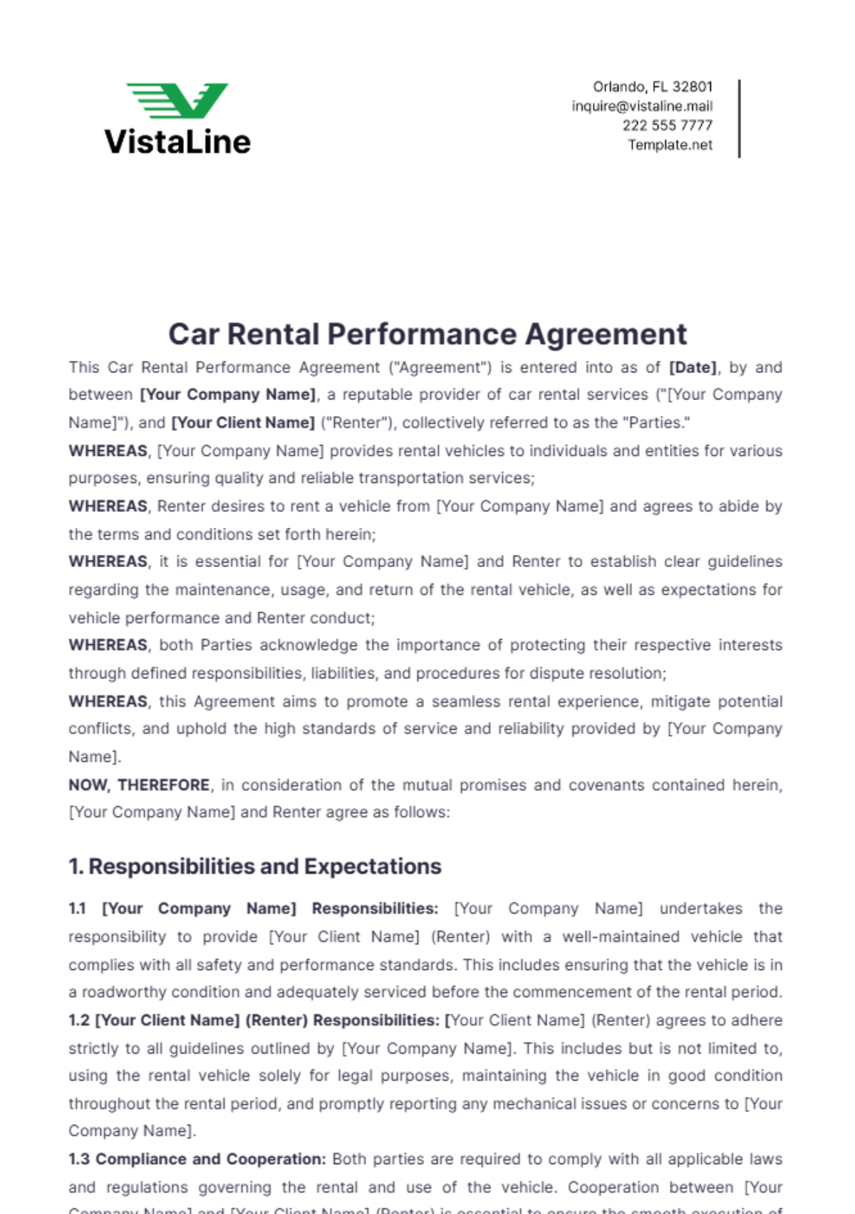 Car Rental Agreement Templates Edit Online & Download