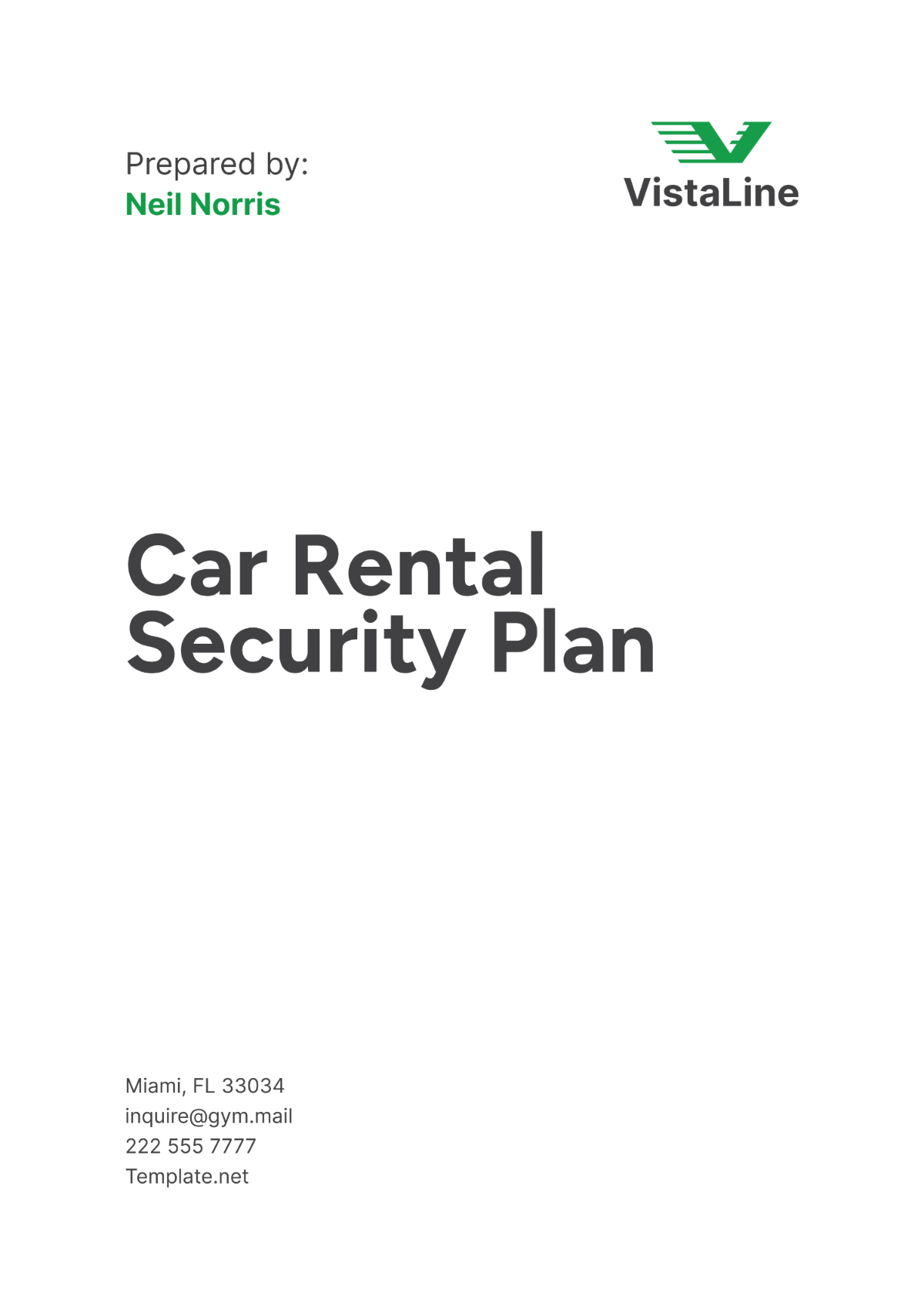 Car Rental Security Plan Template Edit Online & Download Example