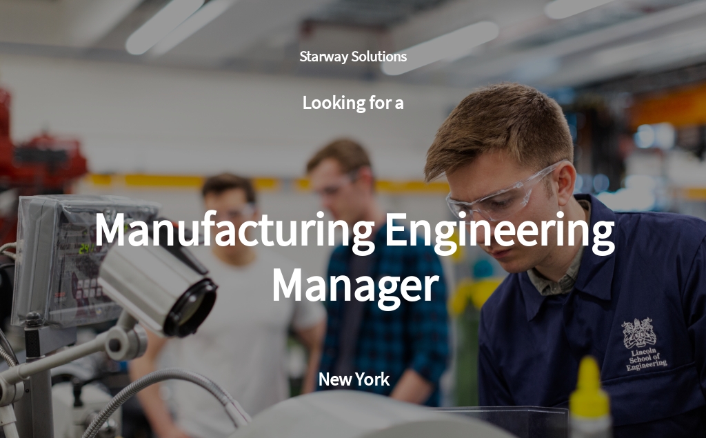 Mechanical Engineering Manager Job Ad/Description Template