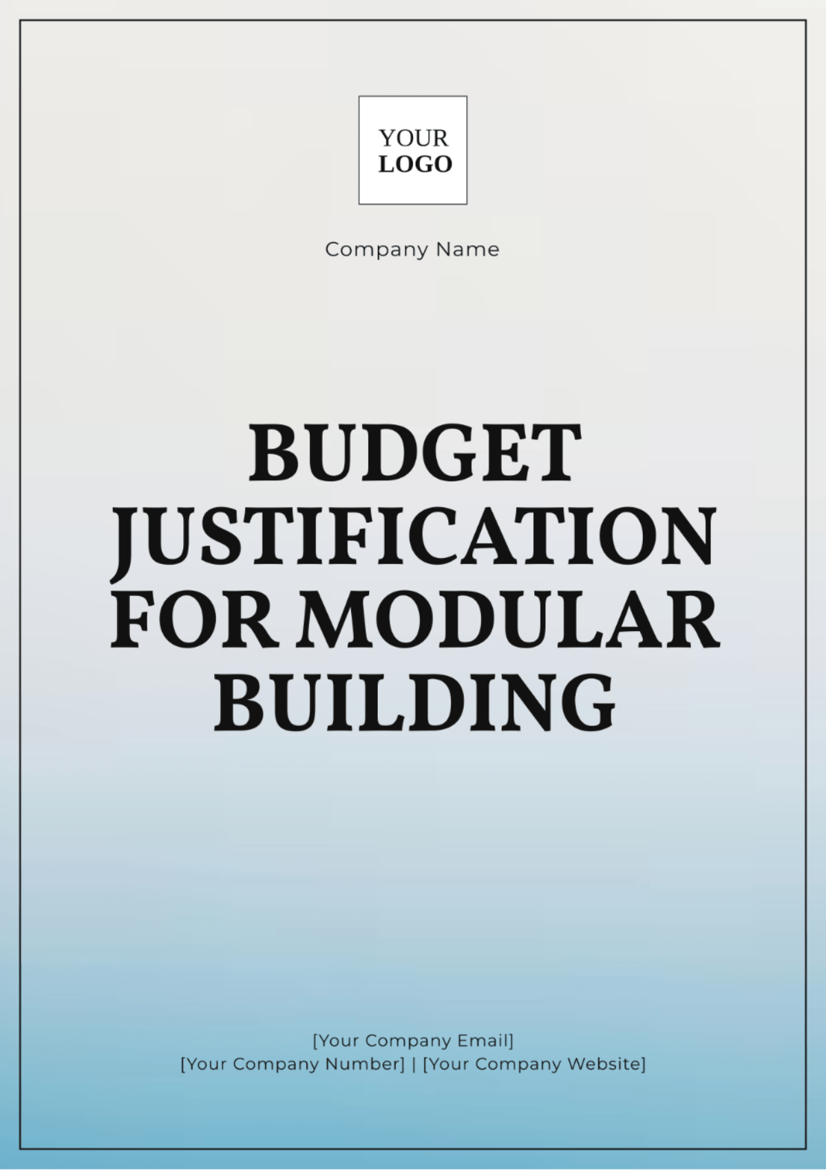 Budget Justification for Modular Building Template Edit Online