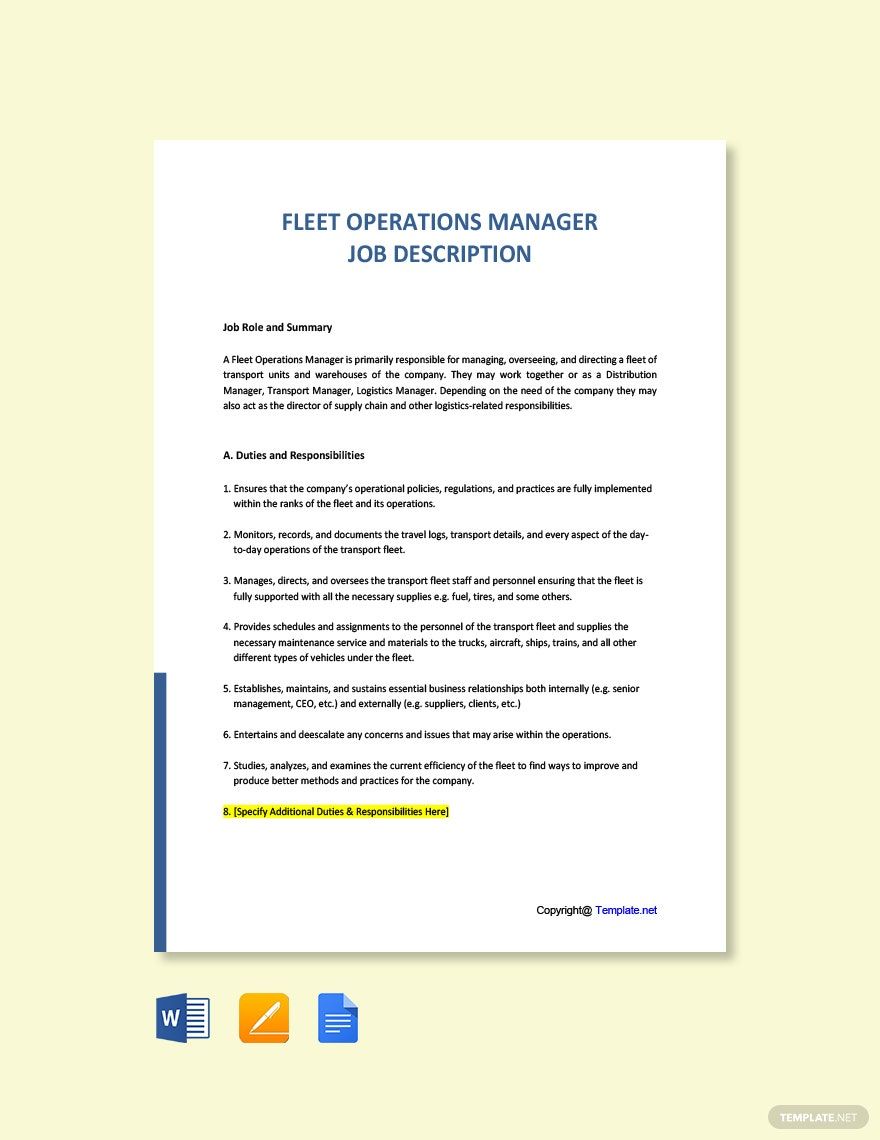 Manager Job Description Templates 346+ Docs, Free Downloads