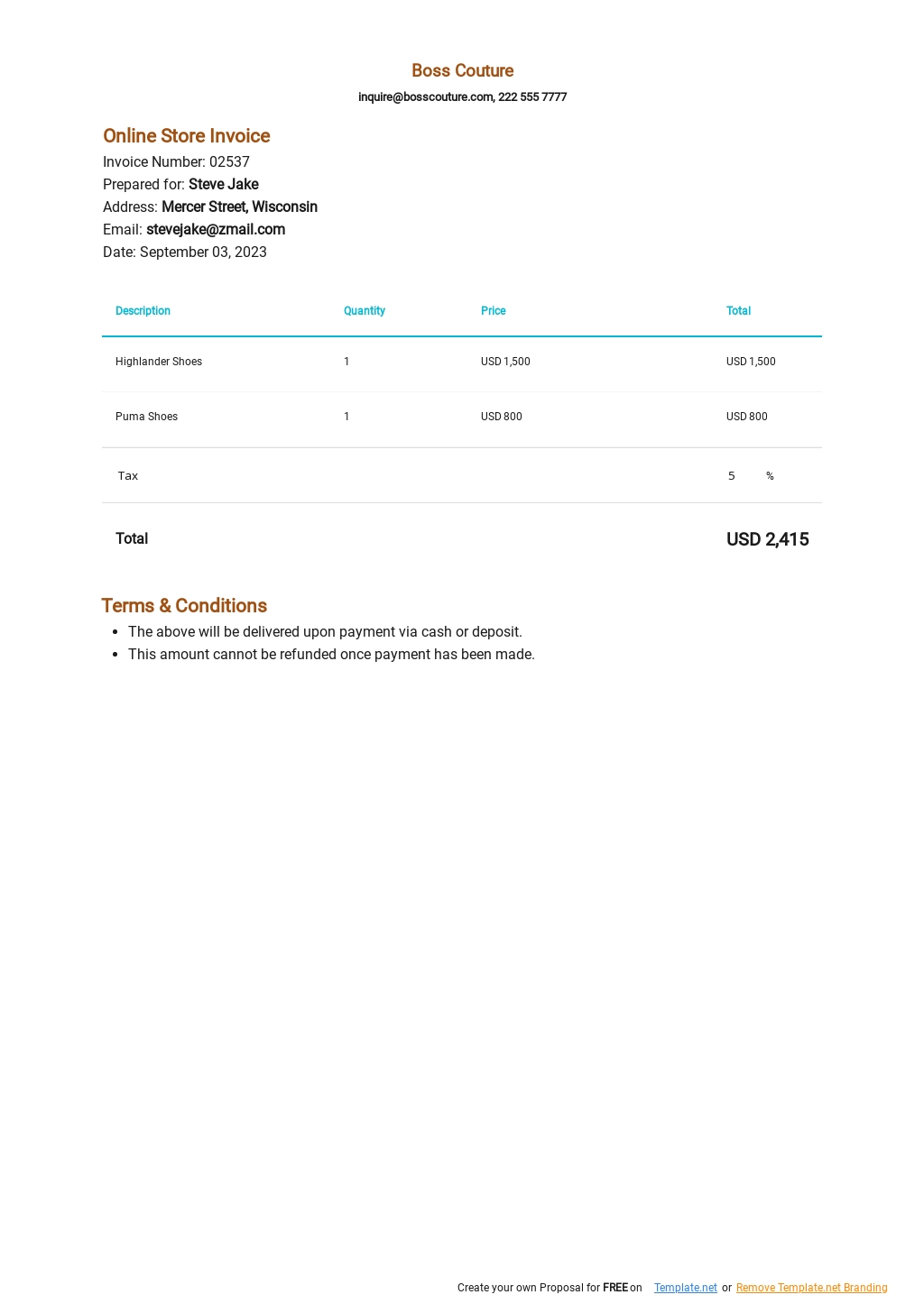 Optical Store Invoice Template [Free PDF] Google Docs, Google Sheets