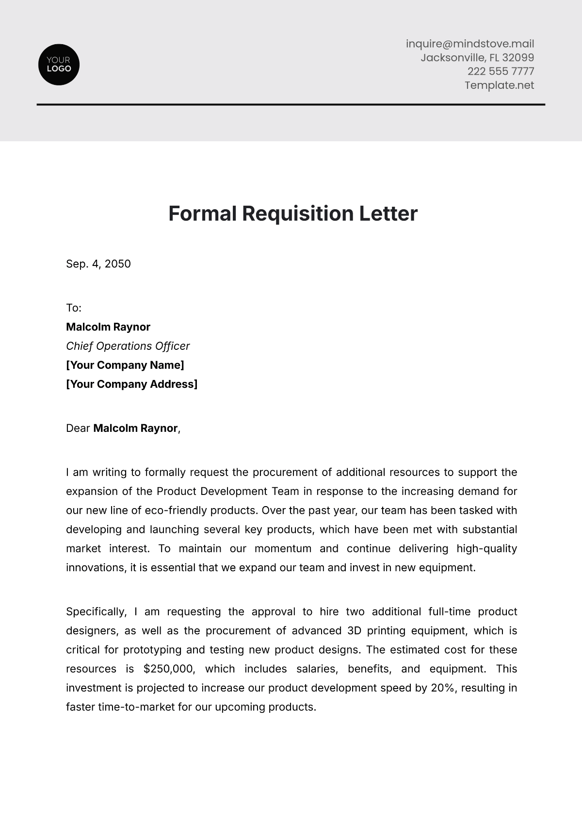FREE Requisition Letter Templates & Examples Edit Online & Download