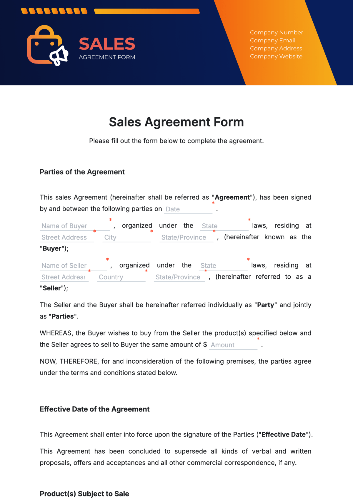 30+ Sales Agreement Template Free Word, PDF Document Download