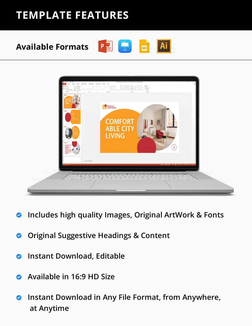 Apartment Rental Presentation Template in Google Docs, Illustrator