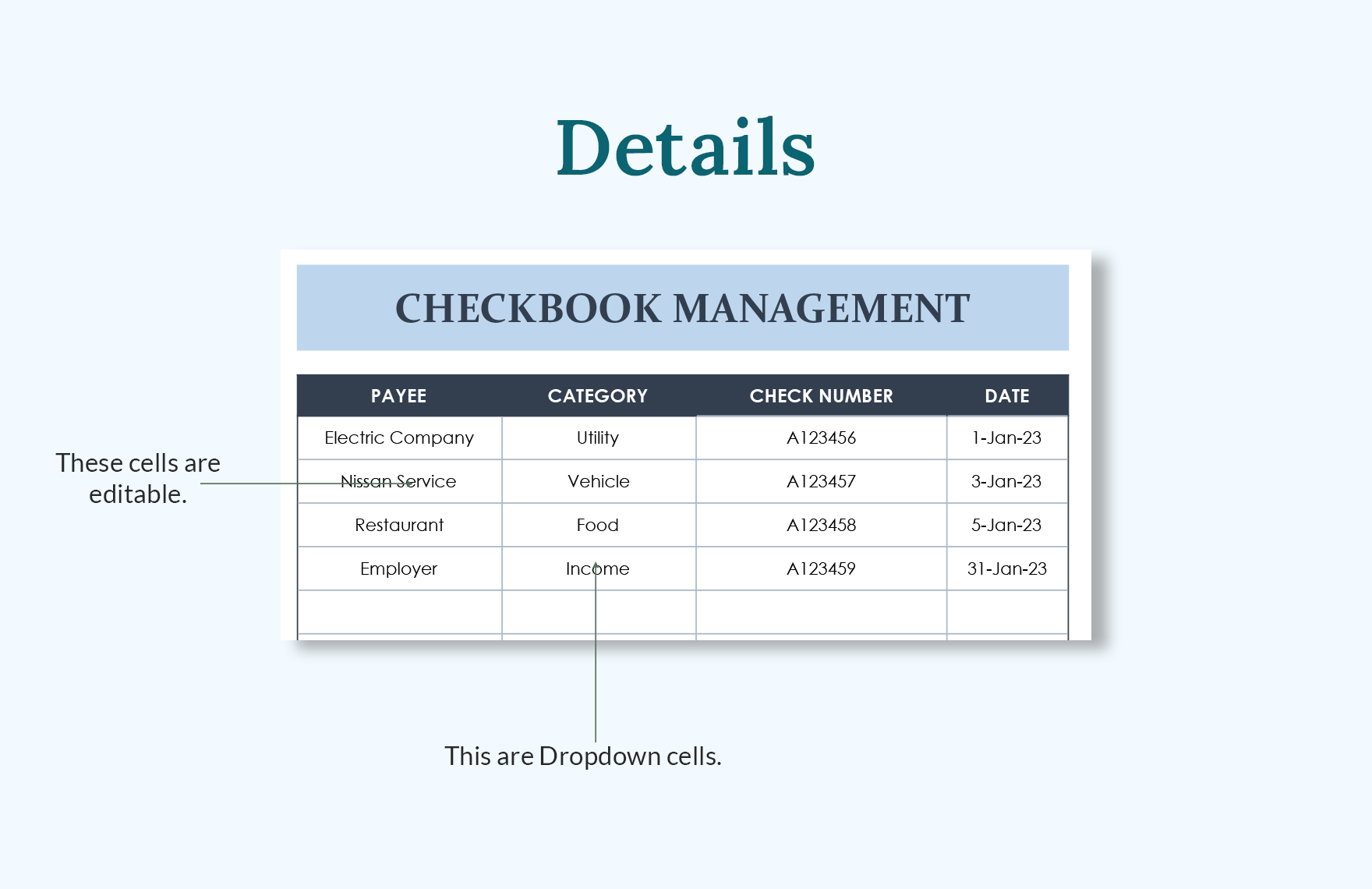 Checkbook Register Template Download in Word, Google Docs, Excel