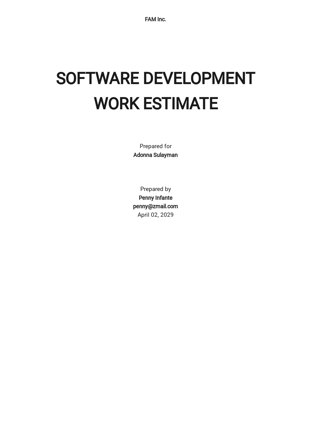 IT and Software Estimate Templates in Microsoft Excel (XLS)
