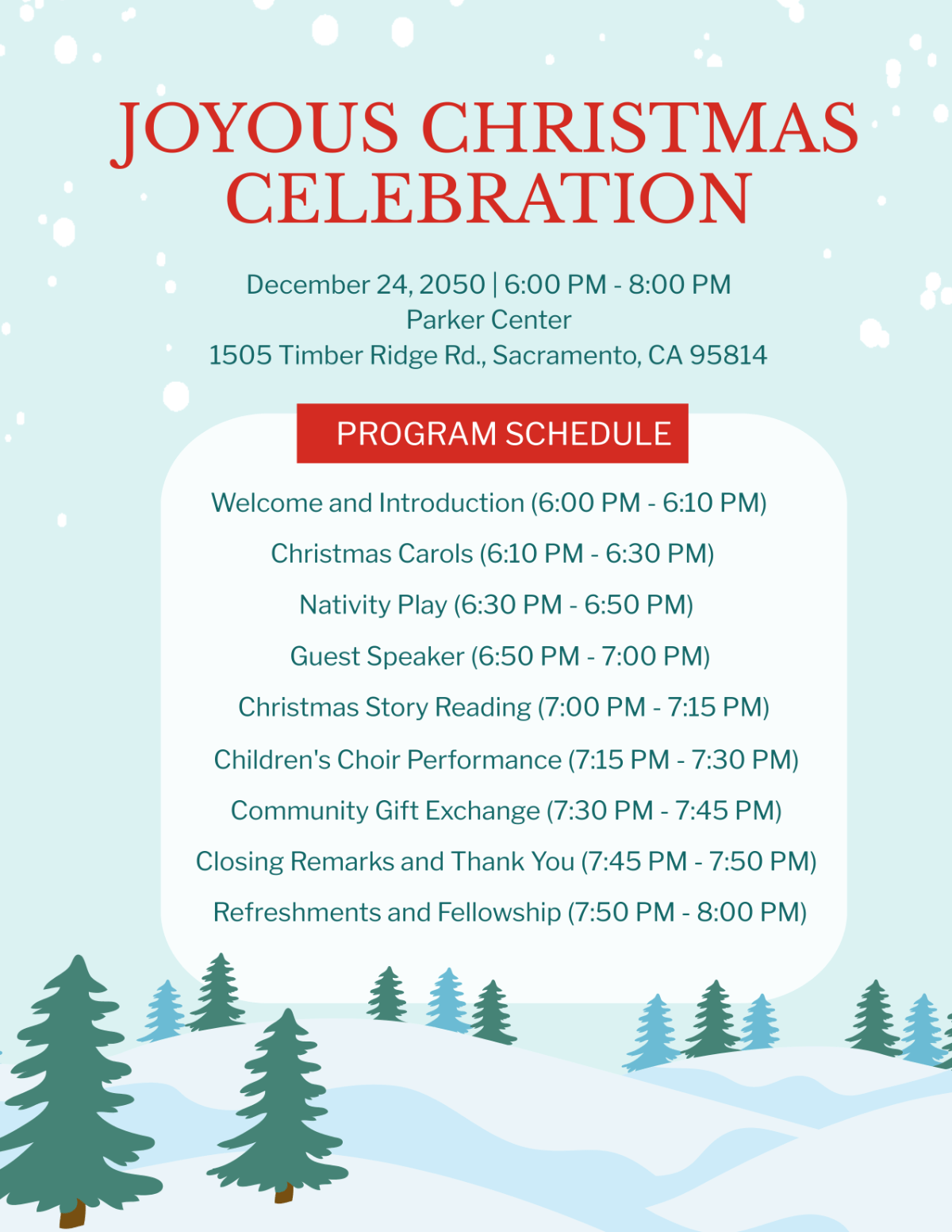 Free Christmas Program Templates, Editable and Printable