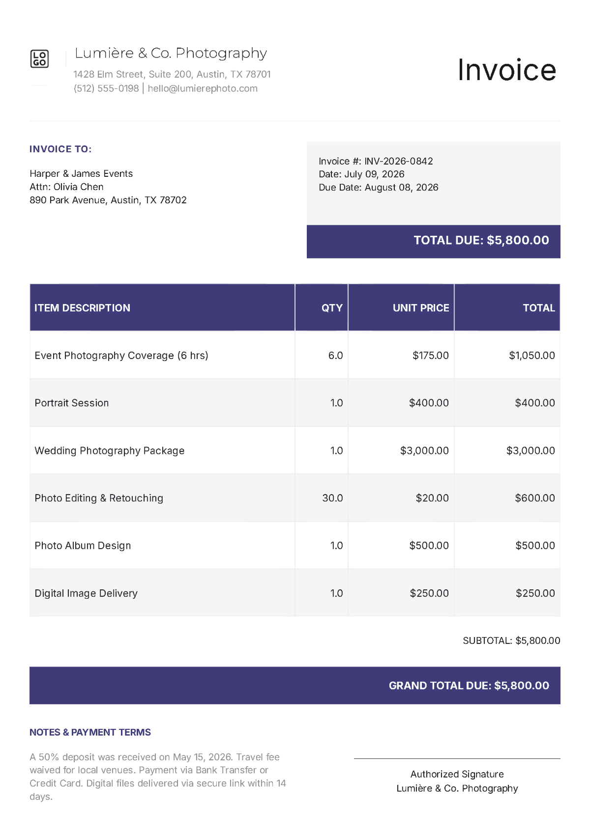 Free Invoice Templates, Editable and Printable