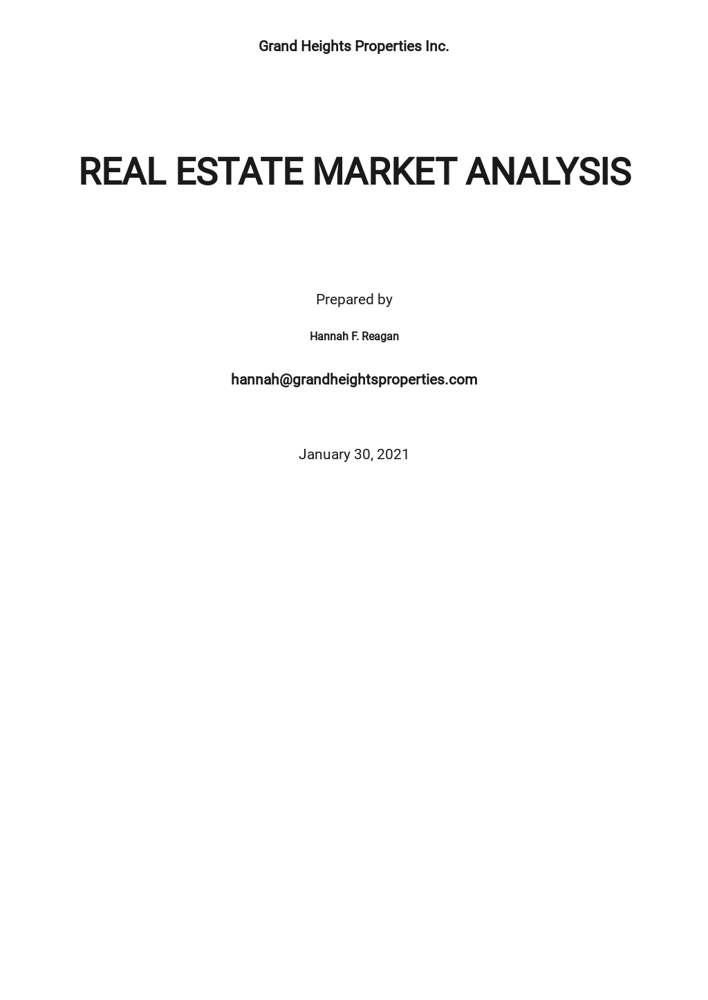 FREE Sample Real Estate Market Analysis Template in Google Docs, Word