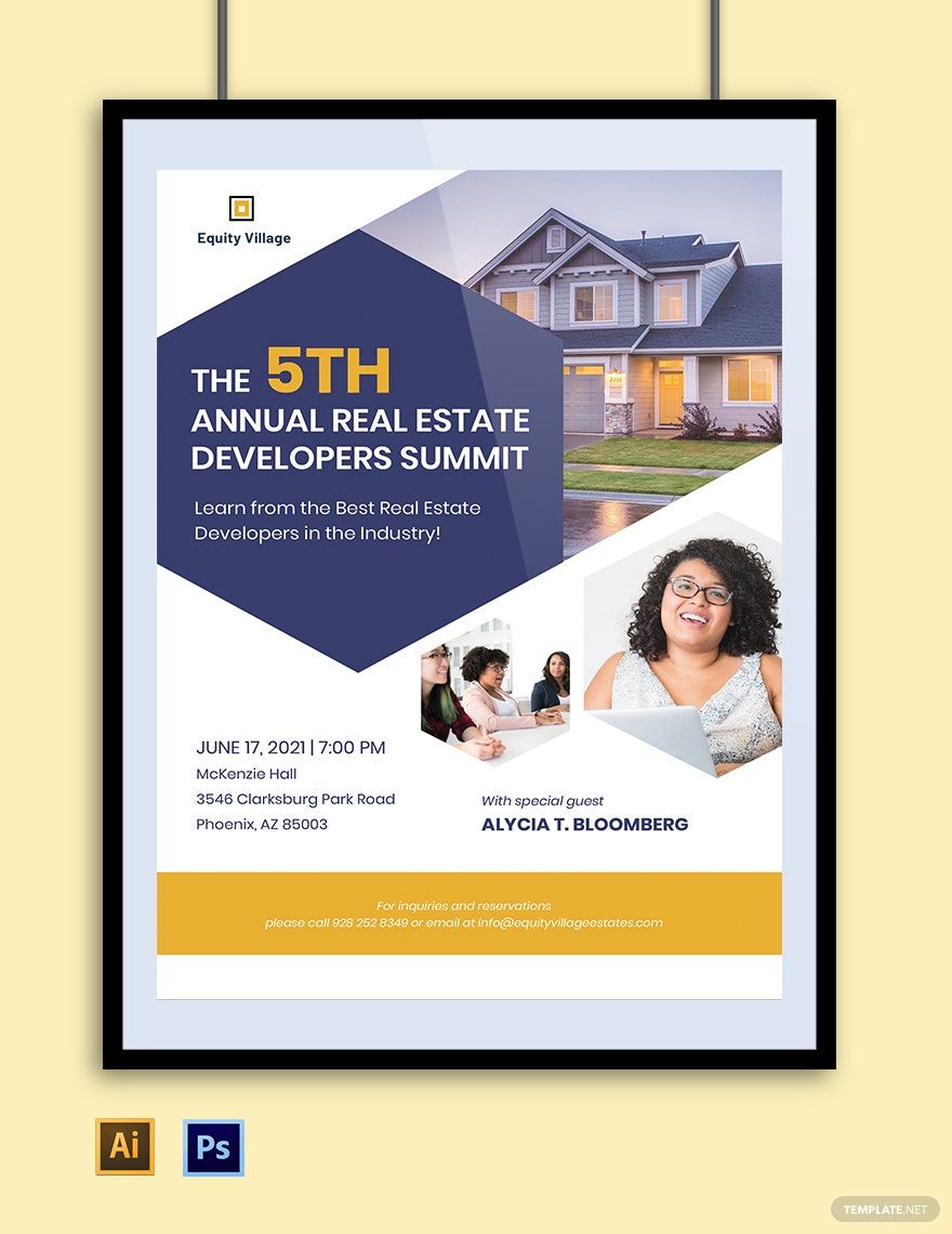 Real Estate Developer Poster Template in PSD, Illustrator Download