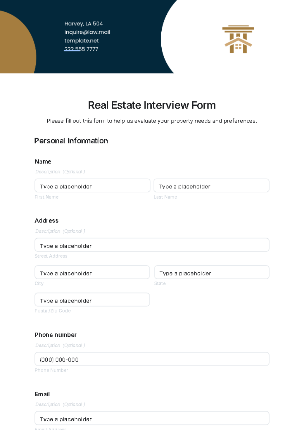 Free Candidate Interview Form Template to Edit Online