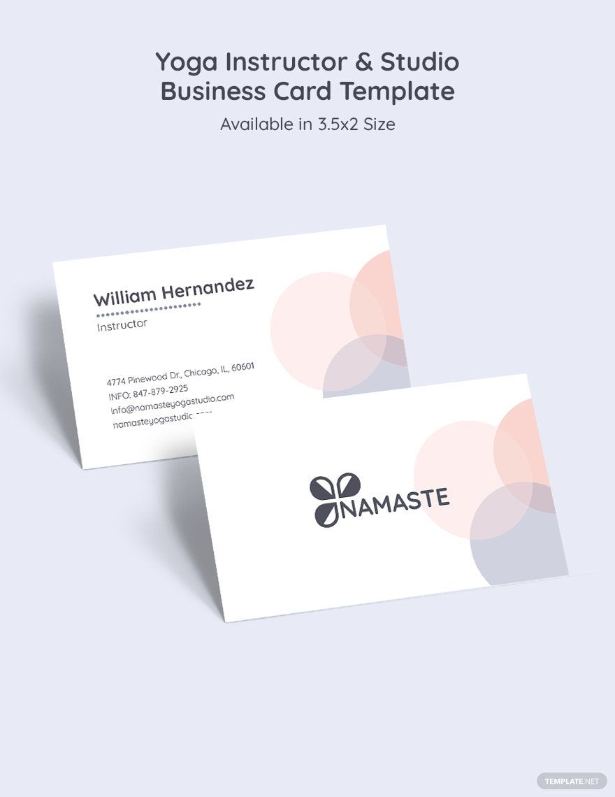 Yoga Instructor & Studio Business Card Template in PSD, InDesign