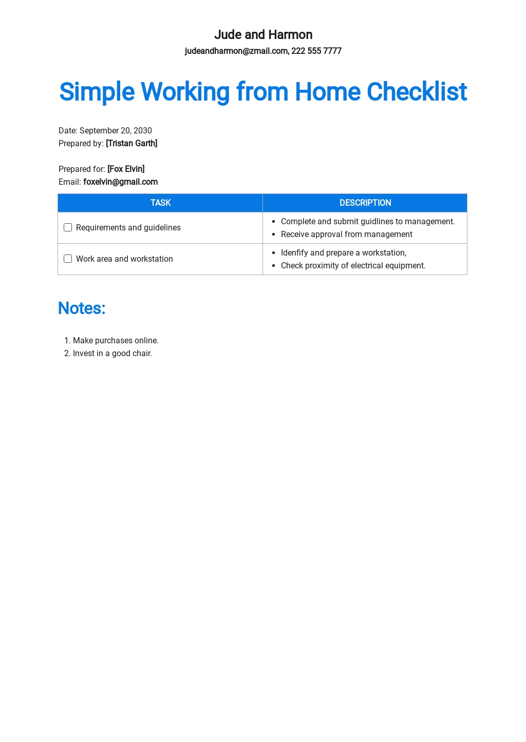 10+ FREE Work From Home Checklist Templates [Edit & Download