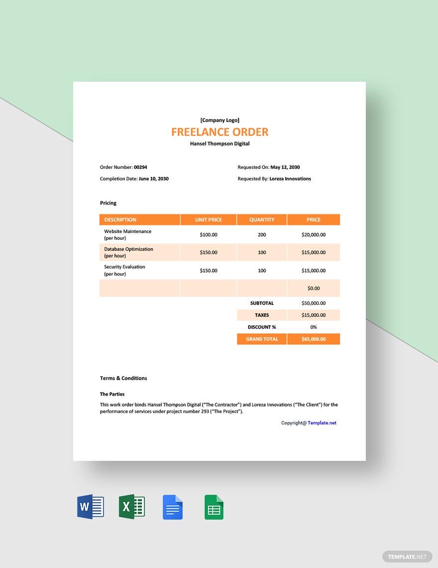 Stationery Order Template Google Docs, Google Sheets, Excel, Word