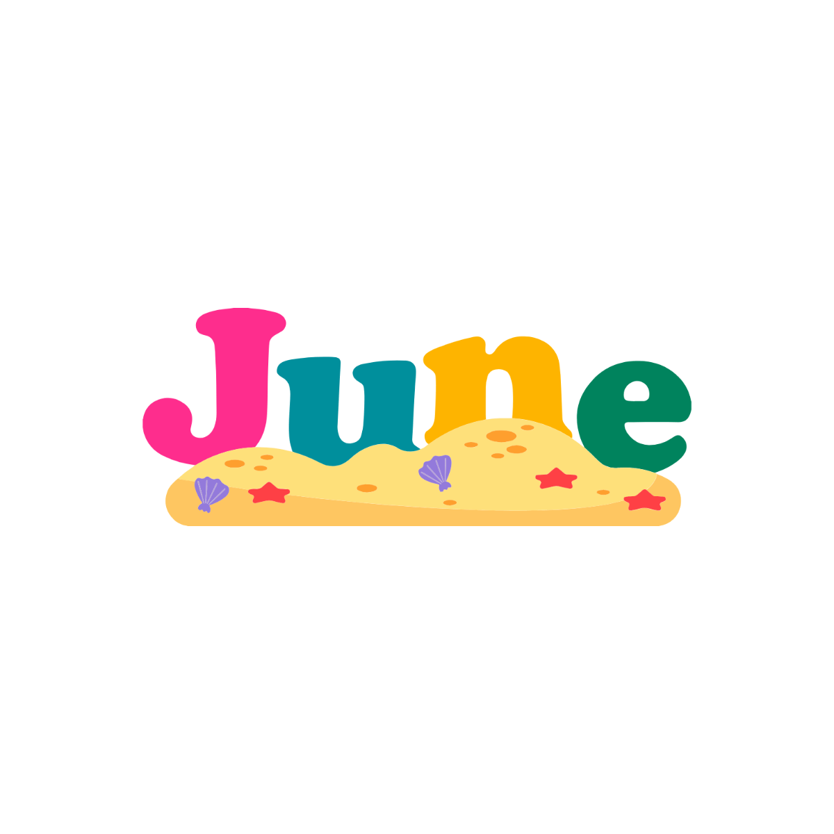 June Calendar Header Clipart