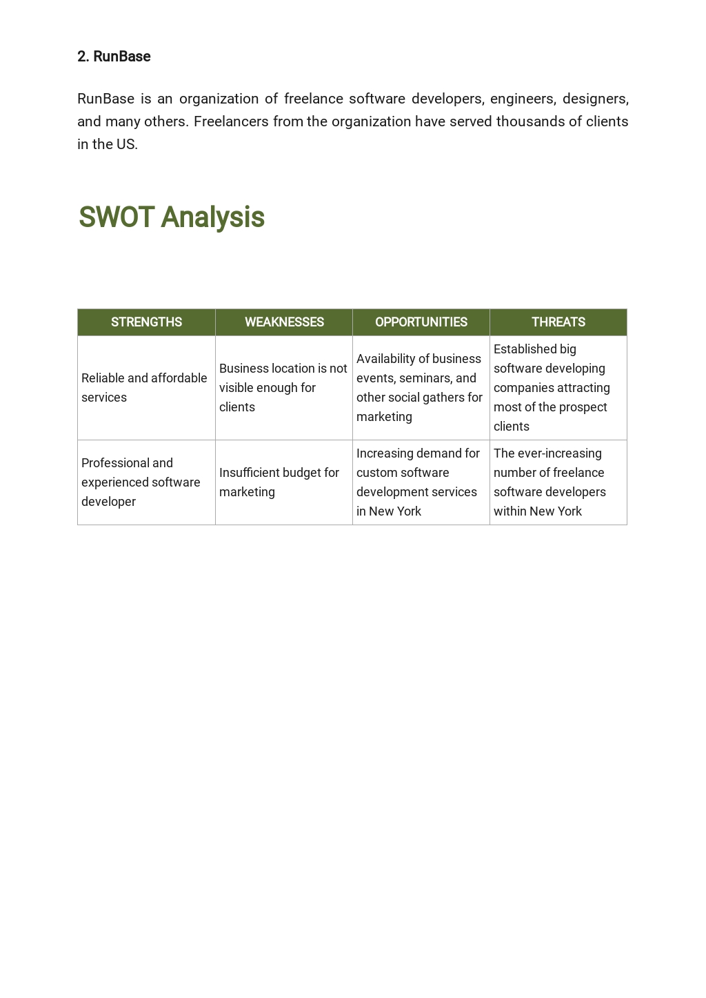 FREE Simple Freelance Business Plan Template in Google Docs, Word