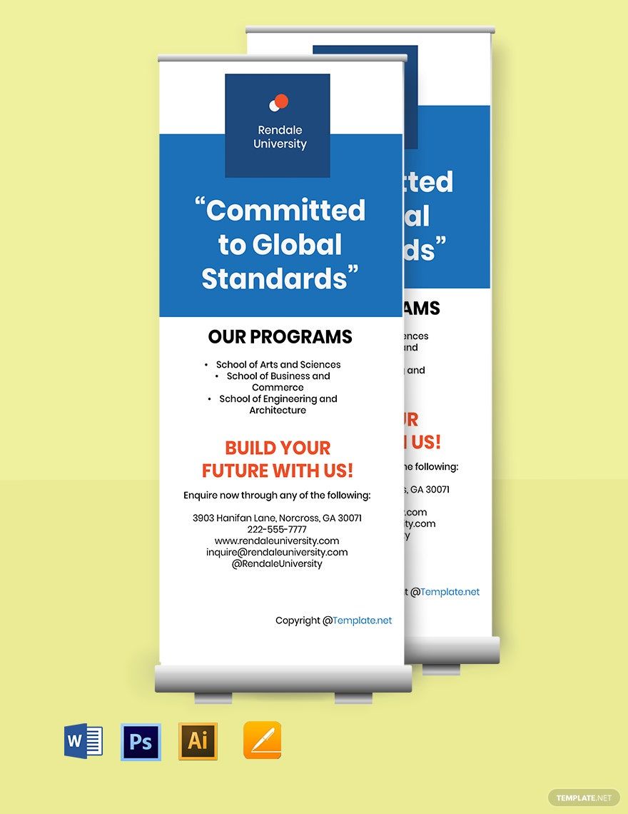 Sample University Rack Card Template Illustrator, Word, Apple Pages