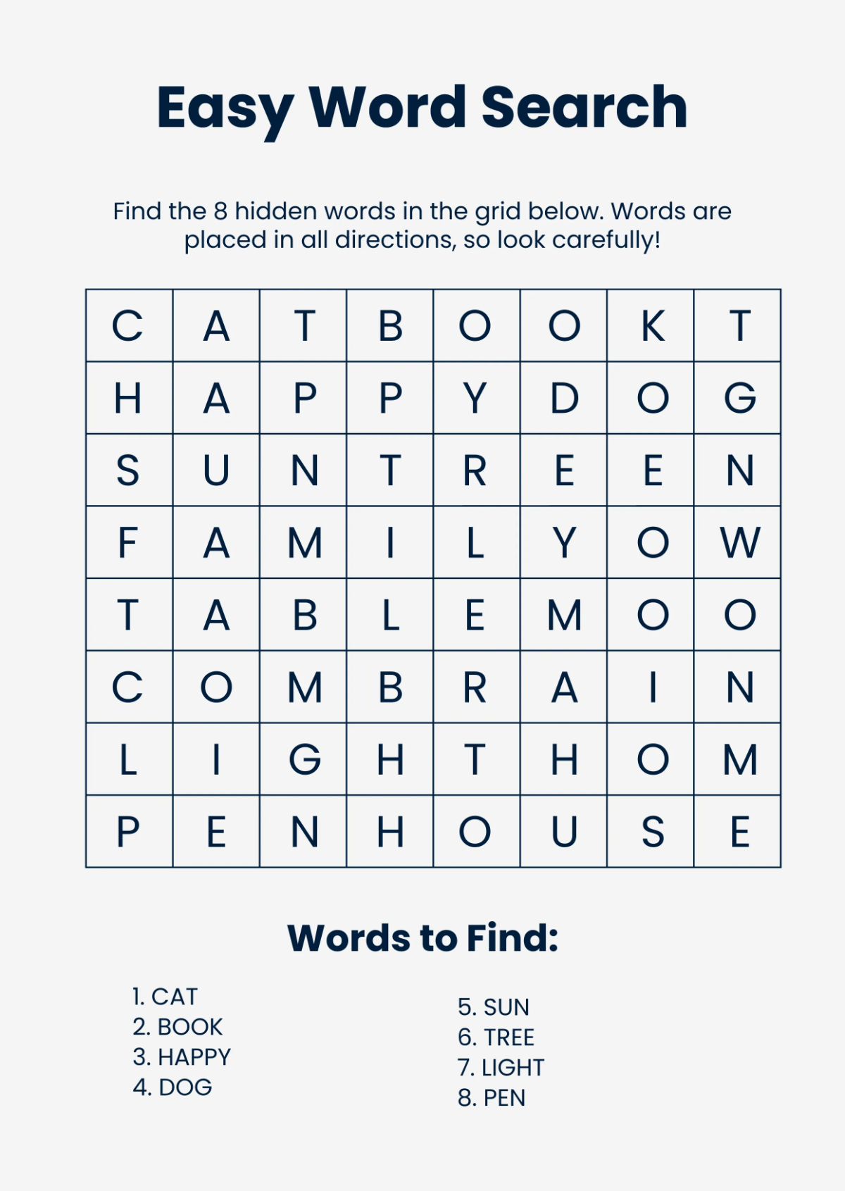 Free Editable Word Search Template to Edit Online