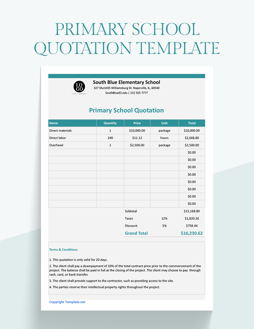 FREE School Quotation Templates Download in Word, Google Docs, Excel