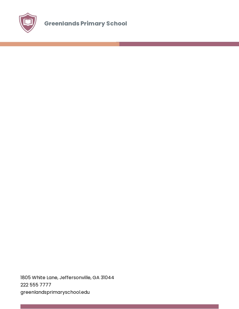 School Letterhead Examples
