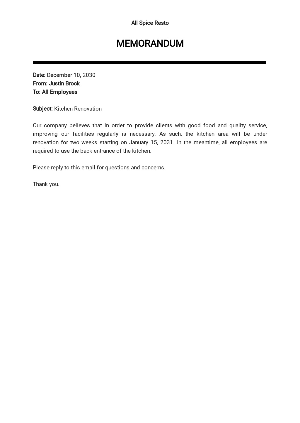 Formal School Memo Template [Free PDF] Word