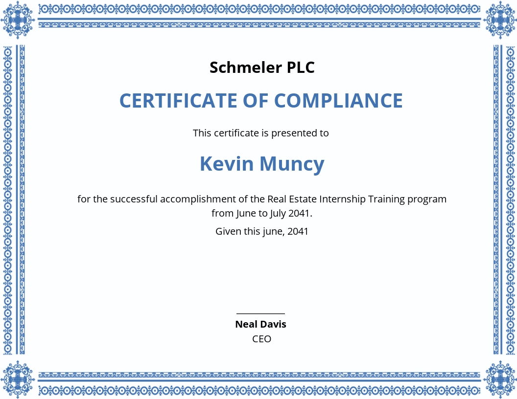 Download 17+ Real Estate Certificate Templates Microsoft Word (DOC