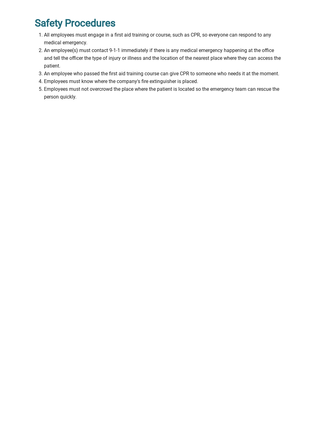 Emergency Response Plan Template [Free PDF] Word (DOC)