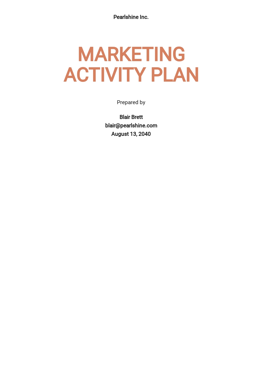 Weekly Sales Activity Plan Template [Free PDF] Google Docs, Word