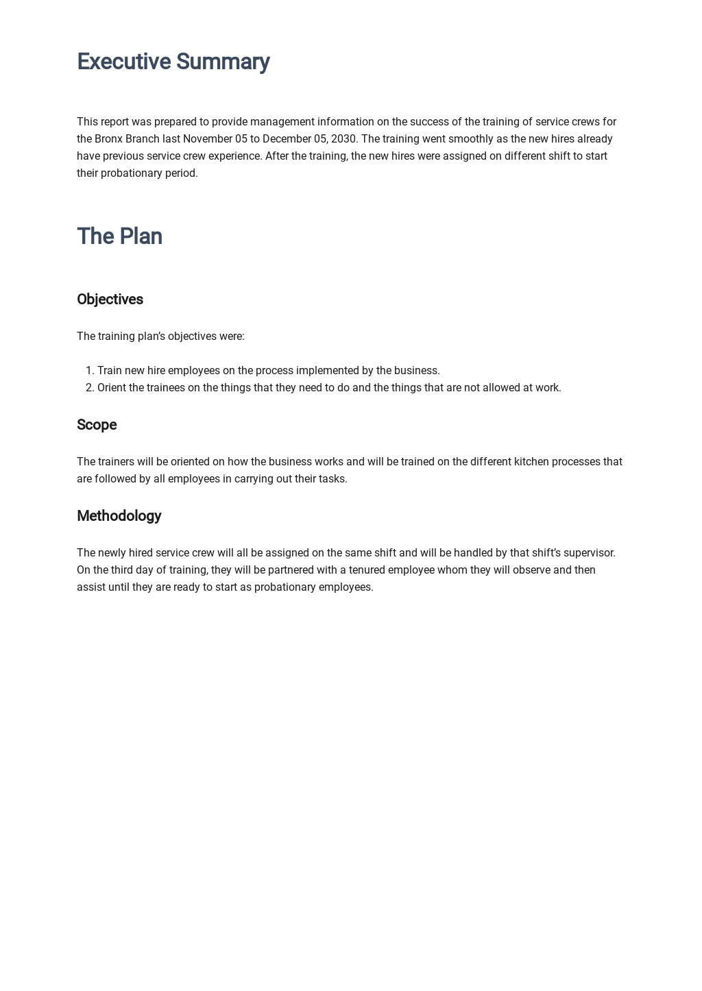 FREE Employee Training Report Template in Google Docs, Word