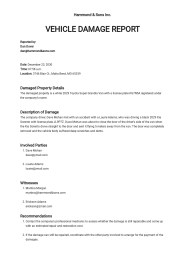 Vehicle Incident Report Template Vehicle Incident Report Template