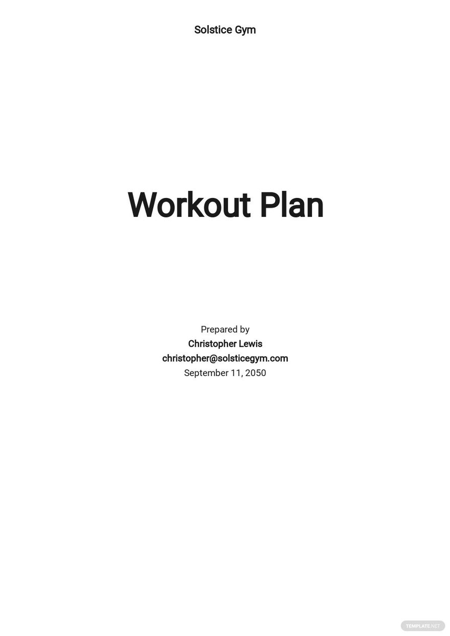 Free Simple Workout Plan Template Google Docs, Word, Apple Pages, PDF