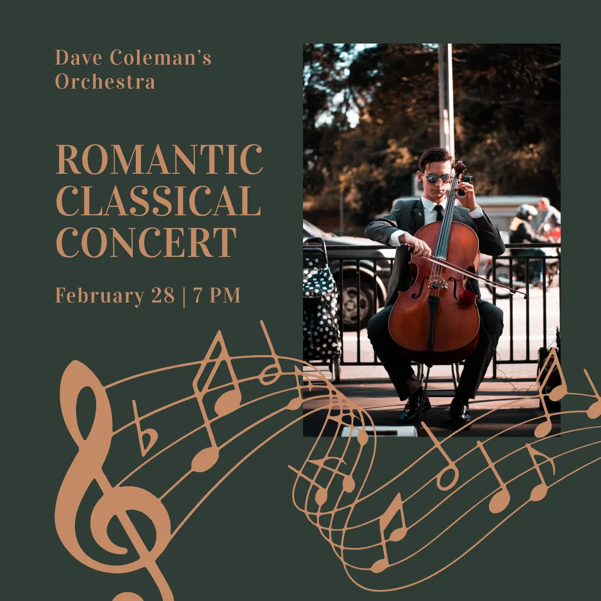 Free Concert Announcement Linkedin Post Template