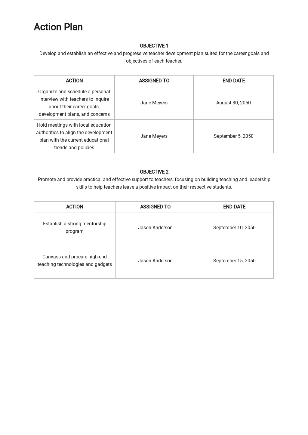 Teacher Development Plan Template in Google Docs, Word, Apple Pages